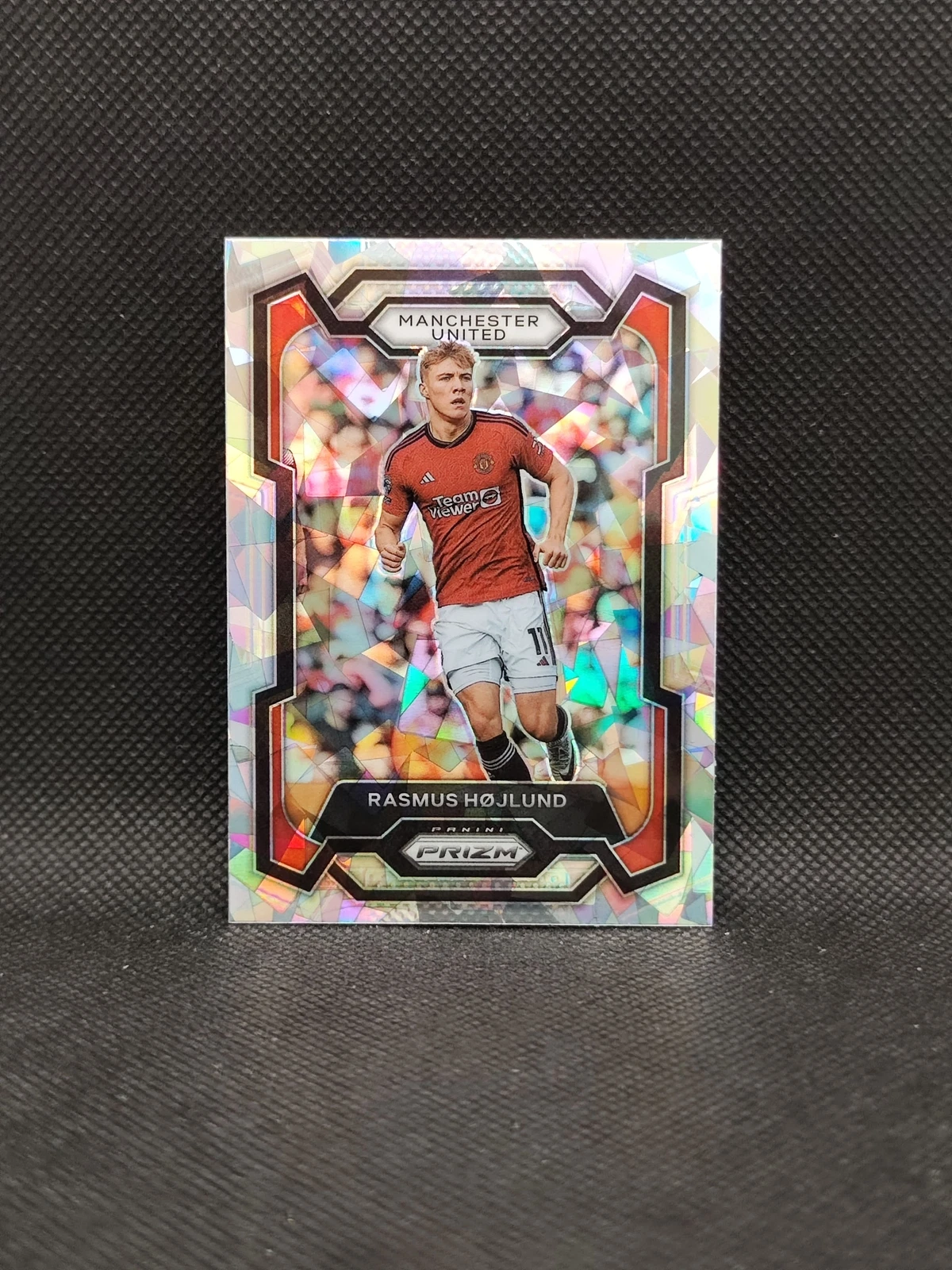 2023-24 Panini Prizm EPL Rasmus Hojlund Cracked Ice Prizm SP Man United