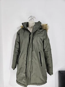 Bench Kahki grün durchgehender Reißverschluss Fellbesatz Kapuze Skylar 2 Parka Mantel 11-12 Jahre - Bild 1 von 6