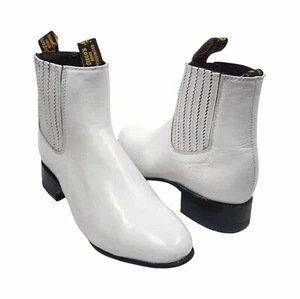 Men's cowboy genuine leather short ankle solid boots Botin Vaquero Tradicional - Picture 1 of 29