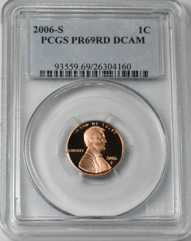 2006 S Proof Lincoln Cent Penny  PCGS PR69RD DCAM Cover