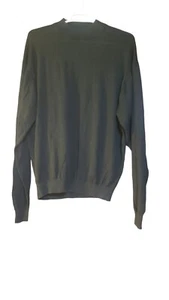 Pronto Uomo Black Vintage Silk Cotton Mock Neck Pullover 80s 90s Academic Preppy - Picture 1 of 17