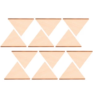 60 Pcs Klötzchen Zum Basteln Holzdreieck Holzblatt Holzdekorationen Urlaub - Bild 1 von 12