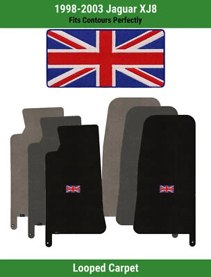Alfombrillas delanteras Lloyd Classic Loop para Jaguar XJ8 98-03 con logotipo de bandera británica Foto 1 de 4