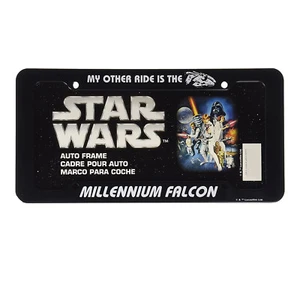 Black Star Wars Millennium Falcon Plastic Frame Universal Fit 12.5" x 6.5" - 1PC - Picture 1 of 3