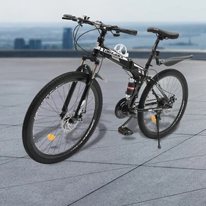 26-Zoll Zusammenklappbar MTB Mountainbike mit 21-Gang Scheibenbremsen Klapprad - Bild 1 von 18
