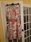 John Rocha size 18 Dress. Grey & Red Floral. Excellent condition. Knee length