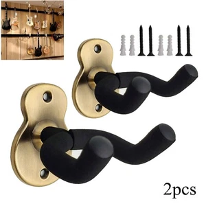 2PCS Guitar Wall Mount Metal Wall Hanger Hook for Acoustic Electric Bass Ukulele - Picture 1 of 7