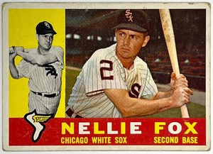 1960 Topps Nellie Fox Chicago White Sox #100 HOF Original Baseball Card VG-EX
