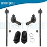 Detroit Axle 6pc Front Inner & Outer Tie Rod End Kit With Boots For Ford Escort Mazda 323 Protege