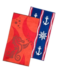 Floringo Velours Strandtuch Strandhandtuch 100% Baumwolle 100x180 Strandlaken - Bild 1 von 3