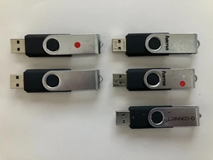 Job Lot 8GB x 5 Generic Swivel/Rotor USB 2.0 Flash Drive Memory Sticks Black - Photo 1/1