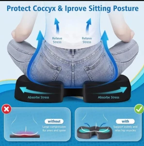 Gel Memory Foam Seat Cushion  Chair Car Seat Pad f Long Sitting Pressure Relief - Picture 1 of 4