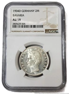Almost Uncirculated NGC 1904 D Germany 2M 2 Mark Bavaria Coin - Picture 1 of 4