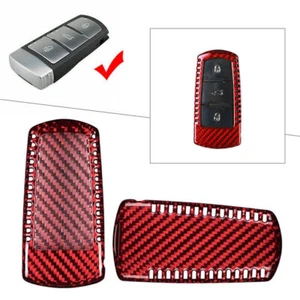 Carbon Fiber Remote Key Shell Cover Case For VW CC Passat B6 Red New 2009-2012 - Picture 1 of 6