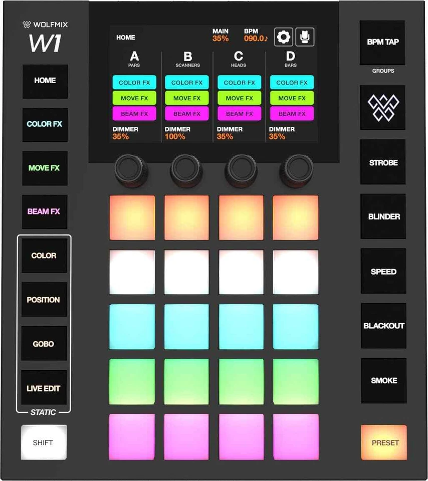 Wolfmix W1 MK2 DMX Controller - Schwarz (WOLMIXW1MK2)