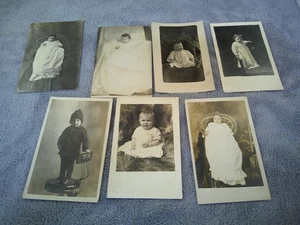 Vintage Real Photo Postcard RPPC- (6) Little Children, Unique Clothes, Haircuts - Picture 1 of 2