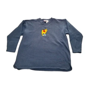 Vintage 90s Winnie The Pooh 100 Acre Disney Sweatshirt XL Large Blue V Neck - Bild 1 von 10