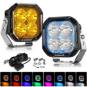AUXBEAM 3" 116W RGB LED Pod Lights SPOT Beam 8 Color Lights Color Play 12960 LM - Picture 1 of 6
