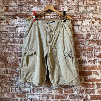 Pantalones Cortos Enyce Sueltos Caqui 36 Bordados Logo Algodón Carga Cordón Foto 1 de 4