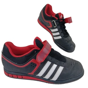 Adidas Powerlift Weightlifting Shoes Mens Size 9.5 Black Red Strap ART Q33021 - Picture 1 of 15