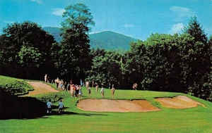 Postal vintage cromada de los años 50 de The Homestead Hot Springs Virginia Golfing - Imagen 1 de 2
