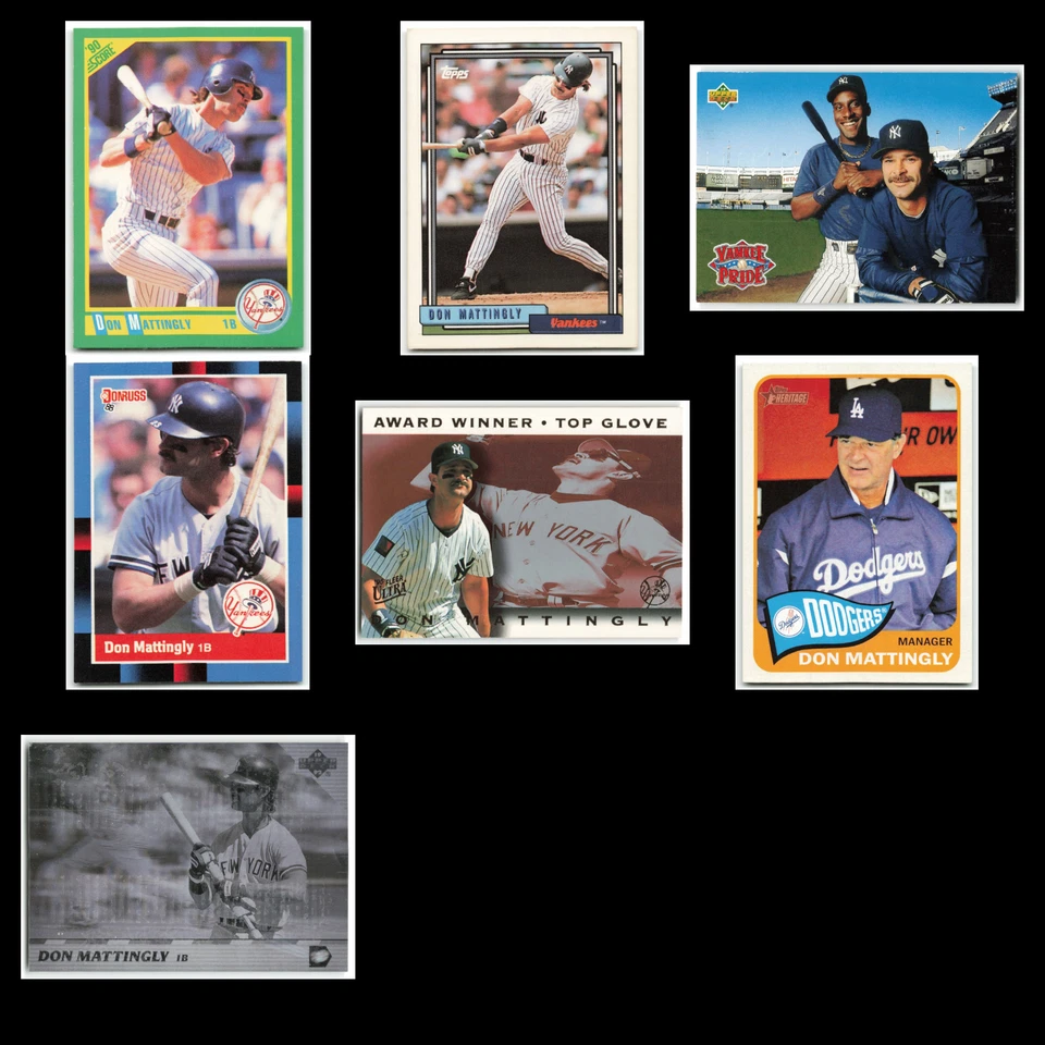 Don Mattingly Lote 7 Tarjetas de Béisbol 1990 Puntuación New York Yankees Conjunto Colección Casi Nuevo Foto 1 de 4
