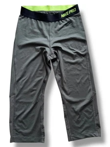Women’s Nike Grey Dri-FIT Leggings – Size M, Green Waistband (New Without Tags) - Picture 1 of 9