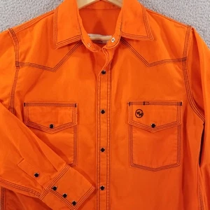 Western Welder Outfitters Shirt Medium Safety Orange Western Pearl Snap Workwear - Bild 1 von 13