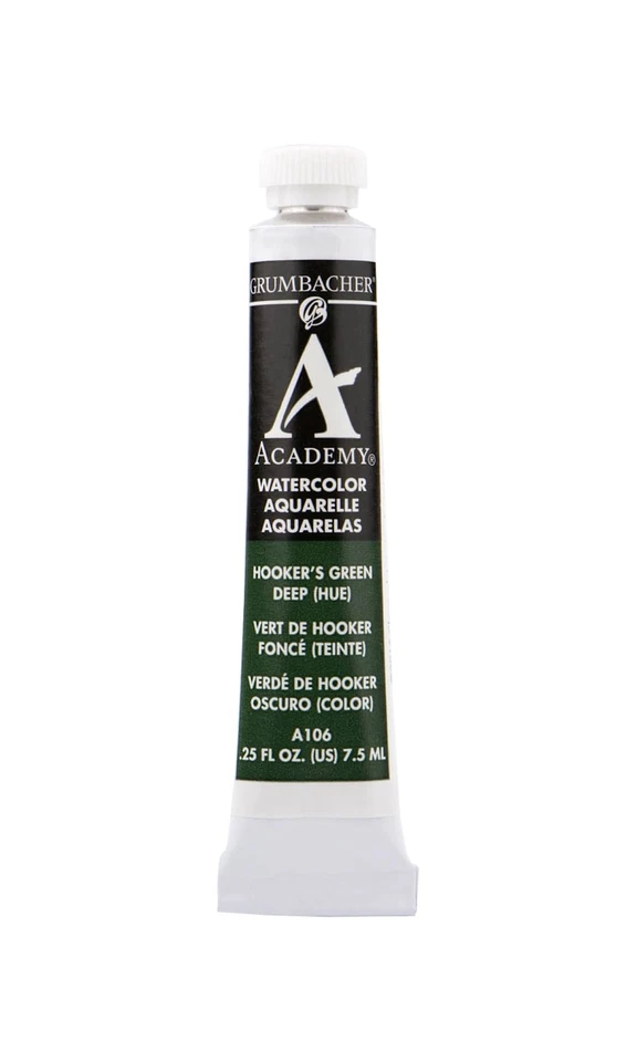 Chartpak Inc. A106 Academy Watercolor Hookers Green Deep 7.5ml