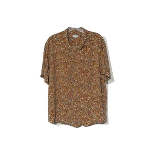 Camisa Earthbound Trading Co Mariposa Dorada Abotonada Manga Corta XXL 25x27"  - Imagen 1 de 5