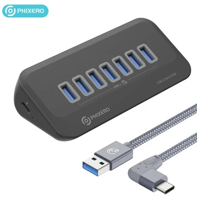 7 IN 1 Adapter USB C HUB Type C High Speed Multi USB Splitter PC Laptop 1.6ft - Image 1 of 4