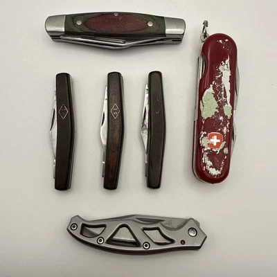 Vintage Pocket Knife Lot of 6 Gerber Paraframe Swiss Army Imperial Diamond Edge - Image 1 of 4