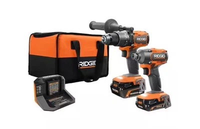 Ridgid R9208 18V Brushless Cordless 2-Tool Combo Kit w 2 Batteries + Charger - Image 1 of 2