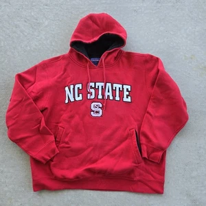 NC State University Wolfpack Suéter XL Rojo Bordado Logo Sudadera con Capucha - Imagen 1 de 10
