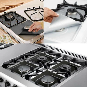 Cubierta protectora antiadherente de gas 4 piezas estufa revestimiento reutilizable estufa quemador superior limpio - Imagen 1 de 14