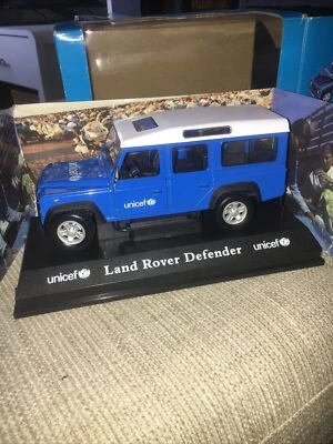 Hongwell ЮНИСЕФ синий Land Rover Defender литой моделью 1.24 монетный двор - Изображение 1 из 4