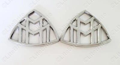 2 piezas guardabarros lateral coche cromo plata insignia para Mercedes benz Maybach clase GLS S Foto 1 de 3