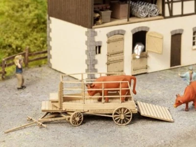 1/87 HO NOCH 14245:  Wooden Cattle Transport Wagon - Laser-Cut Kit NIB - Image 1 of 3
