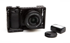 Sony Alpha A6000 24.3MP Digital Camera (Black) + 16-50mm PZ Kit + Cage (USA) - Picture 1 of 10