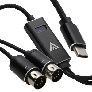 Cable adaptador de interfaz USB tipo C a MIDI de 5 pines entrada y salida plomo Win11/OSX 2m - Imagen 1 de 7