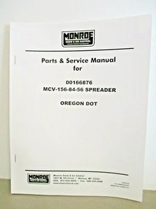 Monroe 00166876 Parts and Service Manual for MCV-156-84-56 Spreader 2015 - Picture 1 of 4