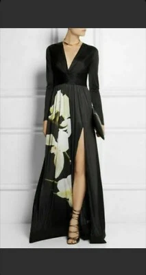 NEW ALTUZARRA for Target Womens Floral Print V-Neck Black Maxi Dress XS - Image 1 of 3