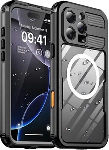 For iPhone 16 Pro Max Plus Magnetic Shockproof Cover MagSafe IP68Waterproof Case - Picture 1 of 24