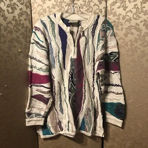 Coogi Australia Vintage Pullover Elfenbein Rosa Mehrfarbig Größe Small S - Bild 1 von 8