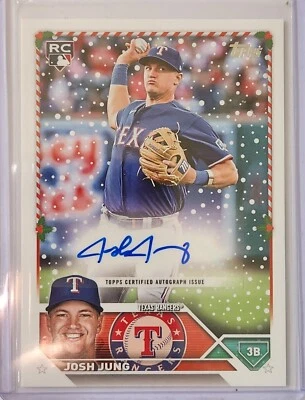 Josh Jung RC 2023 Topps Holiday Autograph 14/200 Texas Rangers #HAC-JJ - Image 1 of 4