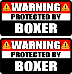 2 - 3" Boxer Warning Protection Dog Decal SET Vinyl Sign Sticker WS3 - Picture 1 of 1