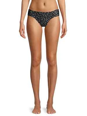 No Boundaries Juniors' Boom Black Dia Dot Bikini Bottom, Size Medium (7-9) - Image 1 of 4