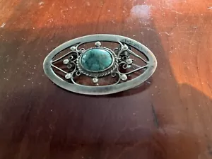 STERLING TURQUOISE HECHEON PIN - Picture 1 of 5