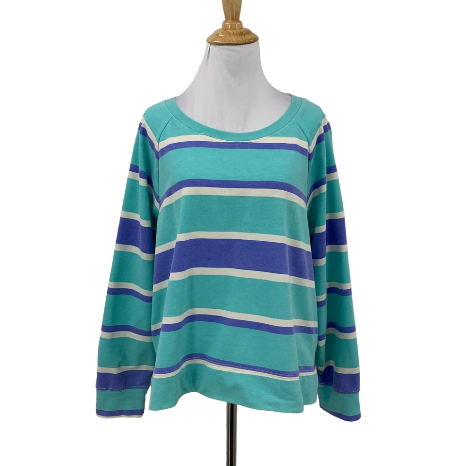 Sudadera Wildfox Lounge para mujer XL extra grande azul a rayas cuadrada suelta para dormir Foto 1 de 4