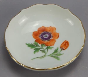 Meissen 1. Wahl Sushi Schälchen Mohnblume Goldrand für Sojasauce Dipschale - Bild 1 von 4
